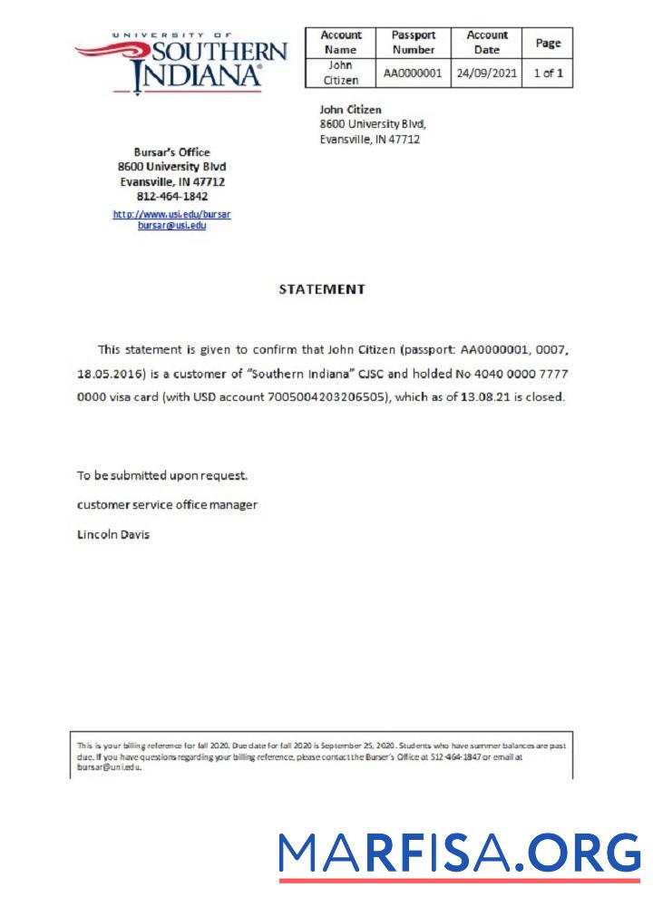 Downloadable USA Southern Indiana closure reference download for verification